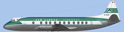 David Carter illustration of Aer Lingus V.805 Viscount EI-ALG